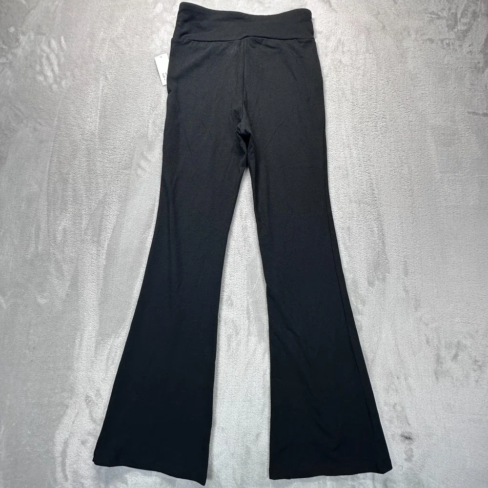 Gap Kids Flare Leggings Girls XL 12 Black Cotton Stretch Elastic Waist Pull On